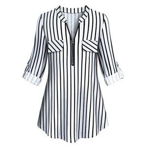 Tanst Sky Womens Casual Long Sleeve Zipped V Neck